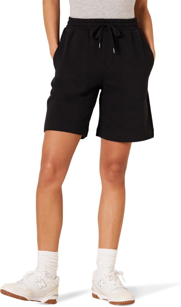 Women's Black Fleece High Rise Bermuda Shorts - Comfortable & Stylish