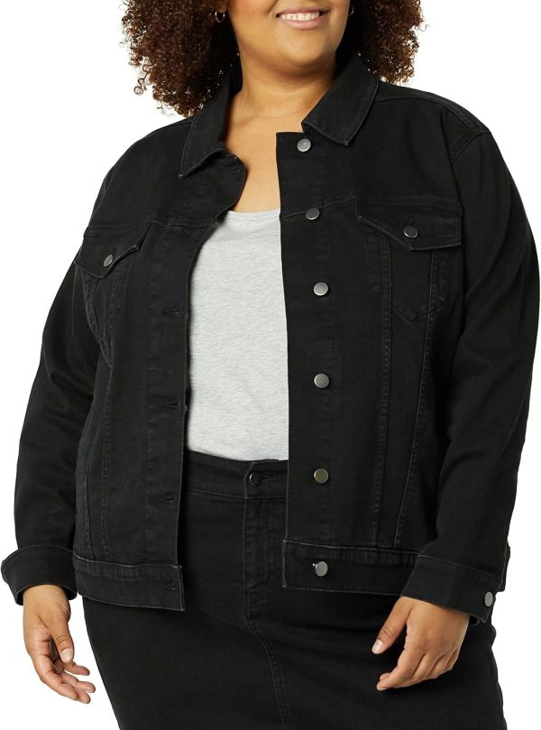 Black Women's Jean Jacket - Stylish Denim Outerwear