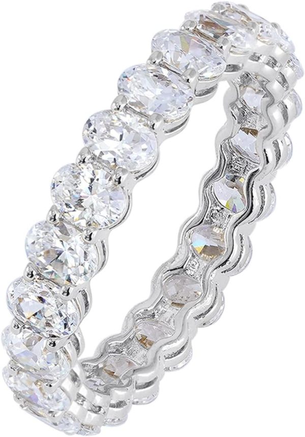 14K Gold Plated Silver Cubic Zirconia Stackable Ring for Women - Elegant Statement Jewelry