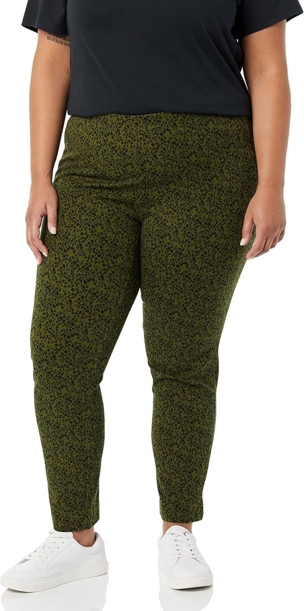 Slim-Fit Bi-Stretch Side Zip Ankle Women's Pants in Olive