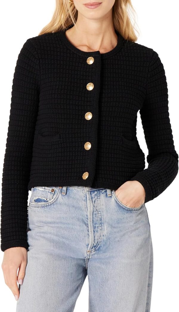 Black Women's Regular-Fit Midweight Cardigan Sweater - Stylish & Comfortable