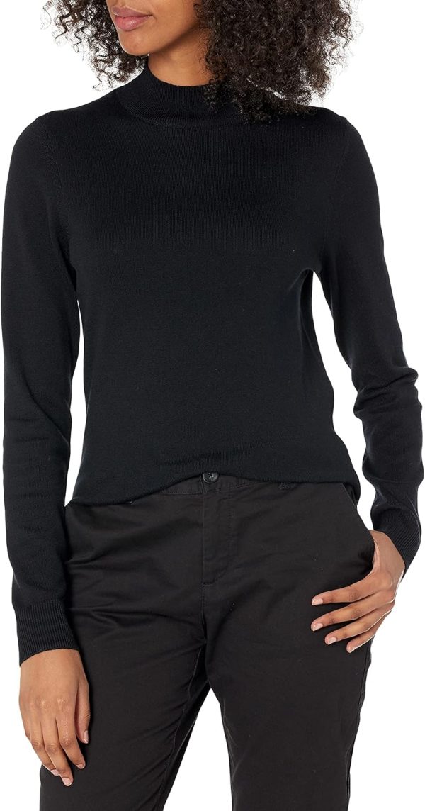 Womens Lightweight Mockneck Sweaters Black