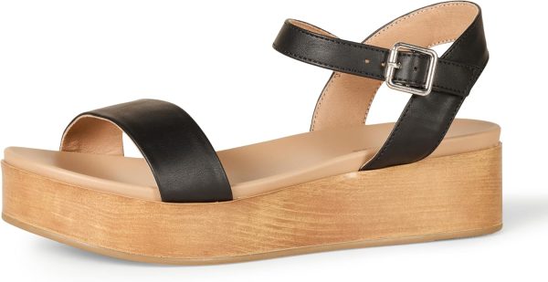 Black Women's Two-Band Sandals - Stylish & Comfortable