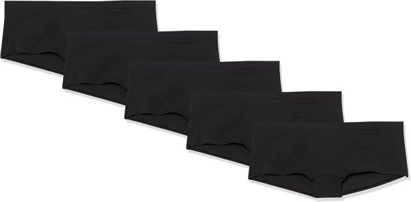 Women's Cotton Boyshort Underwear - Pack of 5 Black