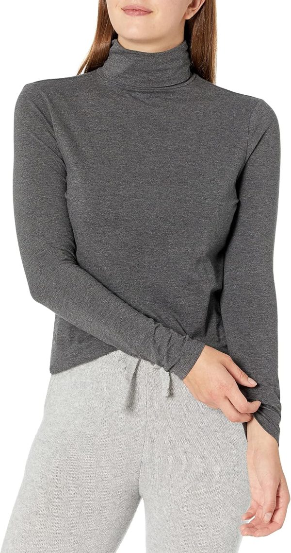 Womens Long-Sleeve Turtleneck Sweaters Grey