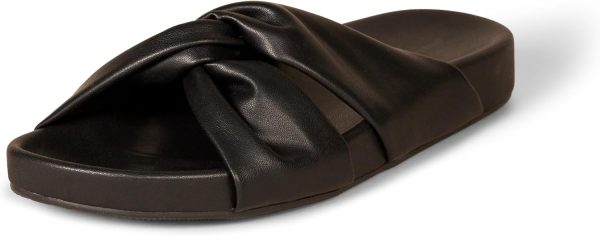Black Women's Twist Slide Sandals - Stylish Comfortable Summer Footwear