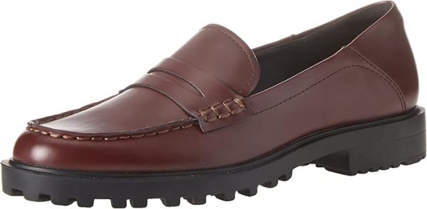 Black / Burgundy Constructed Womens Loafer