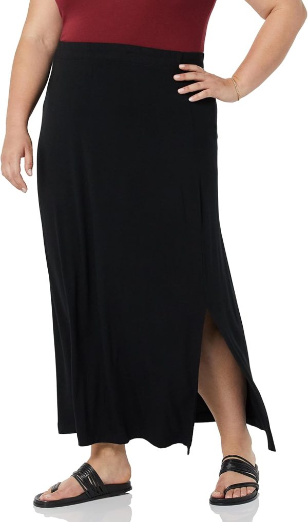 Black Lightweight Knit Maxi Women's Skirt - Stylish & Comfortable