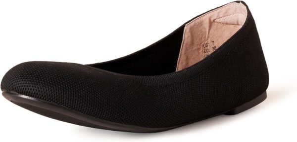 Womens Knit Ballet Flats Black