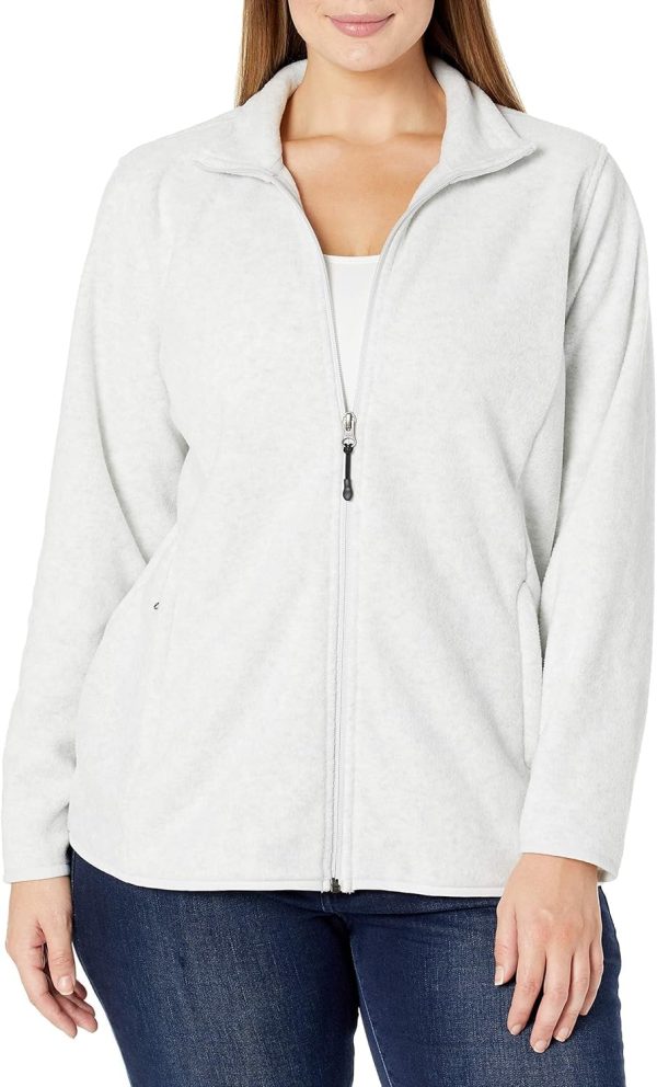 Womens Full-Zip Polar Fleece Jacket Light Grey