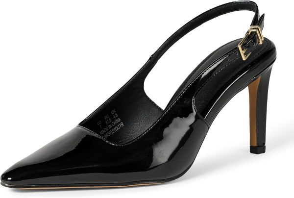 Black Women's Slingback Heels - Stylish & Comfortable