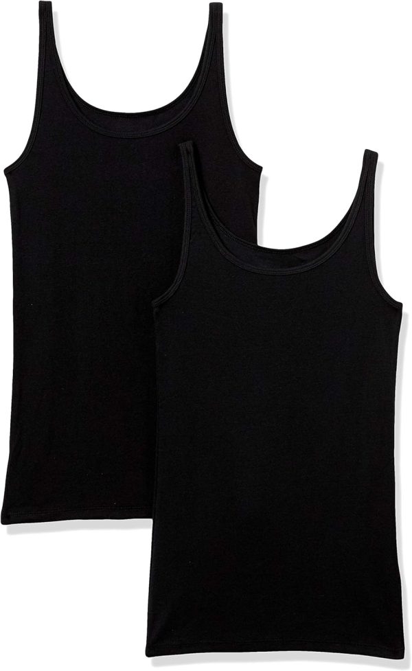 Black Women's Slim-Fit Thin Strap Tank Tops - Stylish & Comfortable