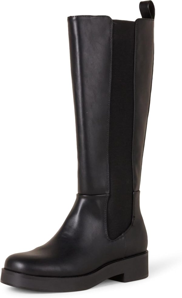 Black Women's Tall Gusset Boots - Comfortable & Stylish
