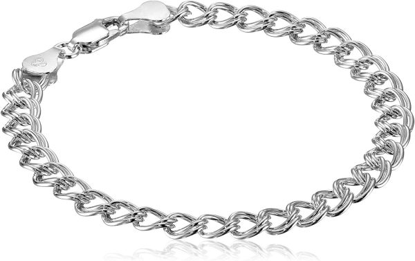 Sterling Silver Double-Link Chain Bracelet for Women - Elegant Silver Jewelry