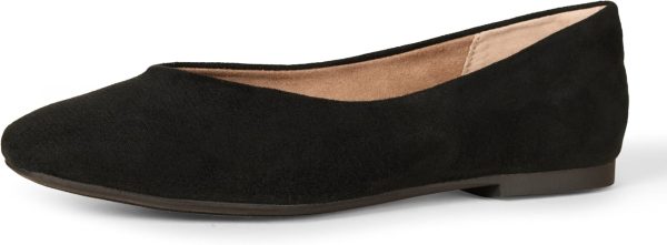 Black Women's Comfortable Square-Toe Slip-On Ballet Flats