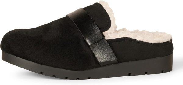 Black Backless Shearling Memory Foam Women's Mules